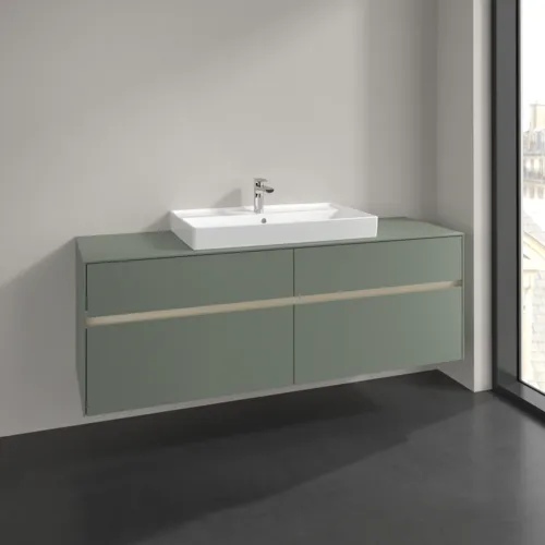 VILLEROY BOCH Toaletní skříňka Collaro, s osvětlením, 4 výsuvy, 1600 x 548 x 500 mm, Soft Green / Soft Green #C028B0AF, obrázek 2