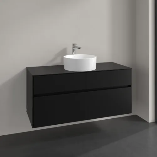 VILLEROY BOCH Toaletní skříňka Collaro, 4 výsuvy, 1200 x 548 x 500 mm, Volcano Black / Volcano Black #C04100VL, obrázek 2