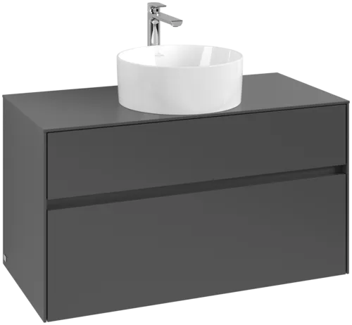 VILLEROY BOCH Collaro toaletní skříňka, s osvětlením, 2 výsuvy, 1000 x 548 x 500 mm, Grafit / Grafit #C038B0VR