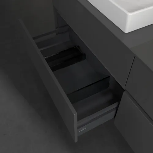 VILLEROY BOCH Toaletní skříňka Collaro, 4 výsuvy, 1600 x 548 x 500 mm, lesklá šedá / lesklá šedá #C02400FP, obrázek 6