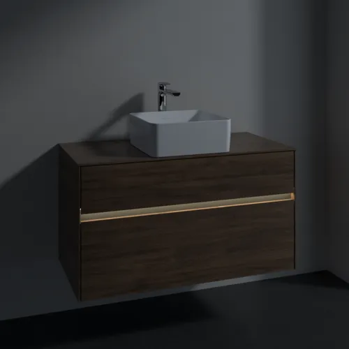 VILLEROY BOCH Toaletní skříňka Collaro, s osvětlením, 2 výsuvy, 1000 x 548 x 500 mm, Arizona Oak / Arizona Oak #C038B0VH, obrázek 5