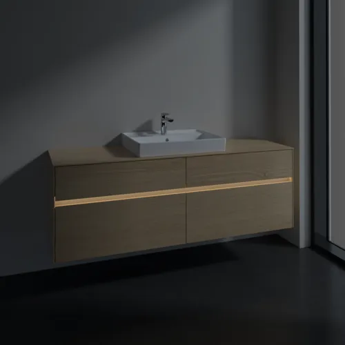 VILLEROY BOCH Toaletní skříňka Collaro, s osvětlením, 4 výsuvy, 1600 x 548 x 500 mm, severský dub / severský dub #C025B0VJ, obrázek 5