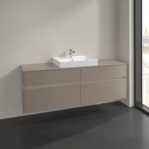 VILLEROY BOCH Toaletní skříňka Collaro, s osvětlením, 4 výsuvy, 1600 x 548 x 500 mm, taupe / taupe #C025B0VM, obrázek 2