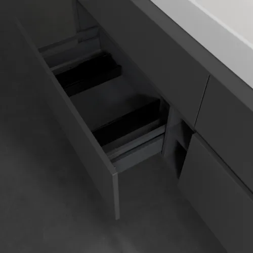 VILLEROY BOCH Toaletní skříňka Collaro, 4 výsuvy, 1600 x 548 x 500 mm, grafitová / grafitová #C02800VR, obrázek 6