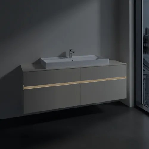 VILLEROY BOCH Toaletní skříňka Collaro, s osvětlením, 4 výsuvy, 1600 x 548 x 500 mm, Cashmere Grey / Cashmere Grey #C031B0VN, obrázek 5