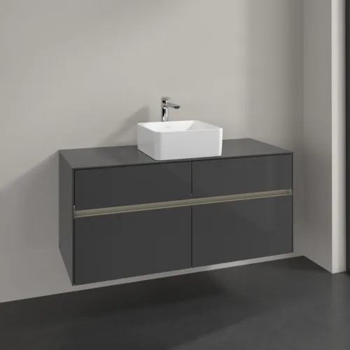 VILLEROY BOCH Collaro toaletní skříňka, s osvětlením, 4 výsuvy, 1200 x 548 x 500 mm, lesklá šedá / lesklá šedá #C041B0FP, obrázek 2