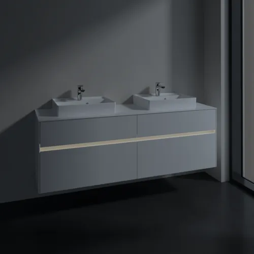 VILLEROY BOCH Toaletní skříňka Collaro, s osvětlením, 4 výsuvy, 1600 x 548 x 500 mm, bílá matná / bílá matná #C021B0MS, obrázek 5