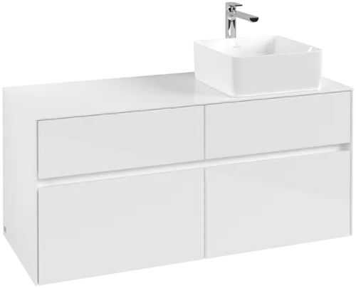VILLEROY BOCH Toaletní skříňka Collaro, 4 výsuvy, 1200 x 548 x 500 mm, lesklá bílá / lesklá bílá #C04300DH