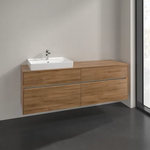 VILLEROY BOCH Toaletní skříňka Collaro, s osvětlením, 4 výsuvy, 1600 x 548 x 500 mm, dub Kansas #C022B0RH, obrázek 2