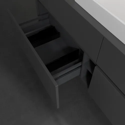 VILLEROY BOCH Toaletní skříňka Collaro, s osvětlením, 4 výsuvy, 1600 x 548 x 500 mm, Grafit / Grafit #C025B0VR, obrázek 7
