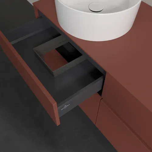 VILLEROY BOCH Toaletní skříňka Collaro, 4 výsuvy, 1200 x 548 x 500 mm, Vínově červená / Vínově červená #C04200AH, obrázek 7
