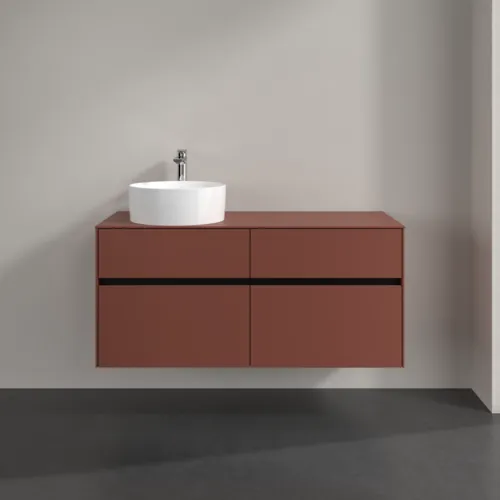 VILLEROY BOCH Toaletní skříňka Collaro, 4 výsuvy, 1200 x 548 x 500 mm, Vínově červená / Vínově červená #C04200AH, obrázek 3