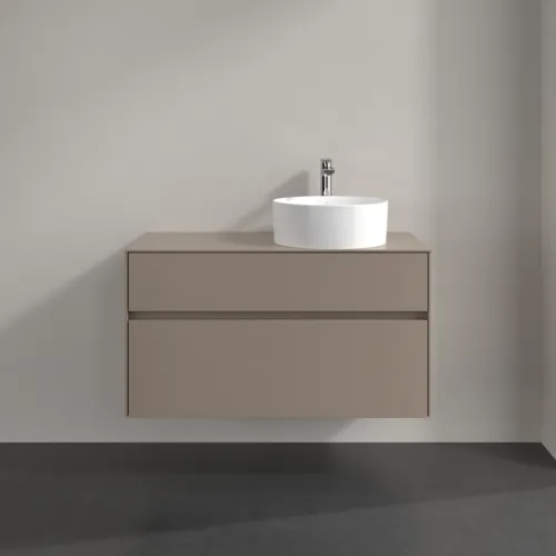VILLEROY BOCH Toaletní skříňka Collaro, 2 výsuvy, 1000 x 548 x 500 mm, taupe / taupe #C04000VM, obrázek 3