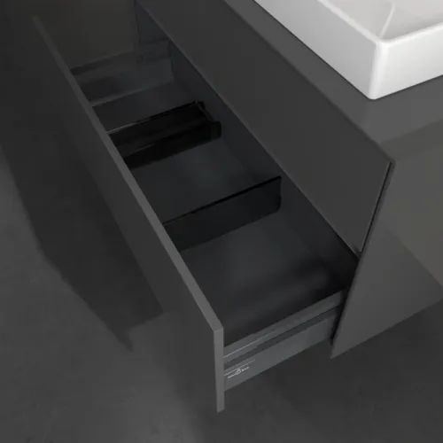 VILLEROY BOCH Toaletní skříňka Collaro, s osvětlením, 2 výsuvy, 1000 x 548 x 500 mm, lesklá šedá / lesklá šedá #C020B0FP, obrázek 7