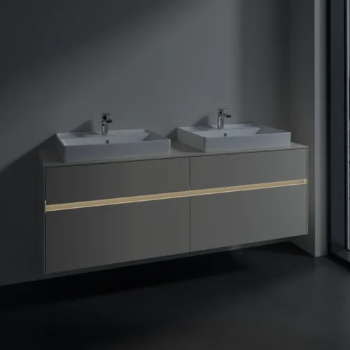 VILLEROY BOCH Toaletní skříňka Collaro, s osvětlením, 4 výsuvy, 1600 x 548 x 500 mm, Cashmere Grey / Cashmere Grey #C024B0VN, obrázek 5