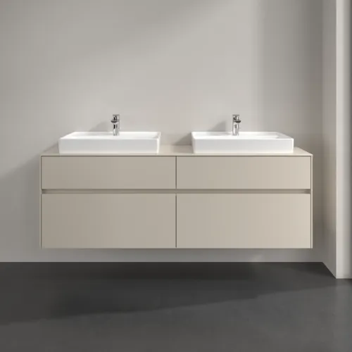 VILLEROY BOCH Toaletní skříňka Collaro, s osvětlením, 4 výsuvy, 1600 x 548 x 500 mm, Cashmere Grey / Cashmere Grey #C024B0VN, obrázek 3