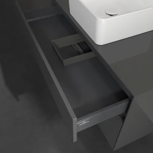 VILLEROY BOCH Toaletní skříňka Collaro, 2 výsuvy, 1000 x 548 x 500 mm, lesklá šedá / lesklá šedá #C03800FP, obrázek 8