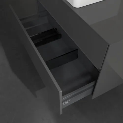 VILLEROY BOCH Toaletní skříňka Collaro, 2 výsuvy, 1000 x 548 x 500 mm, lesklá šedá / lesklá šedá #C03800FP, obrázek 7
