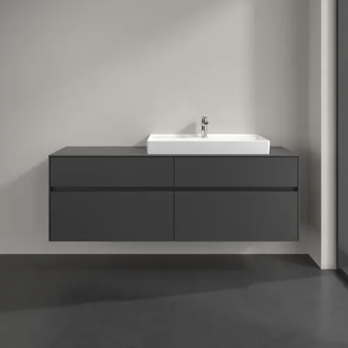 VILLEROY BOCH Toaletní skříňka Collaro, 4 výsuvy, 1600 x 548 x 500 mm, grafitová / grafitová #C02700VR, obrázek 3