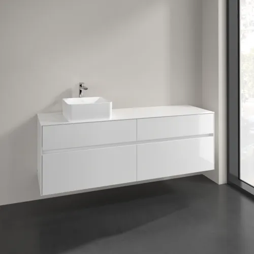 VILLEROY BOCH Toaletní skříňka Collaro, 4 výsuvy, 1600 x 548 x 500 mm, lesklá bílá / lesklá bílá #C05000DH, obrázek 2