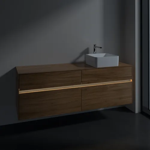 VILLEROY BOCH Toaletní skříňka Collaro, s osvětlením, 4 výsuvy, 1600 x 548 x 500 mm, dub Kansas #C051B0RH, obrázek 5
