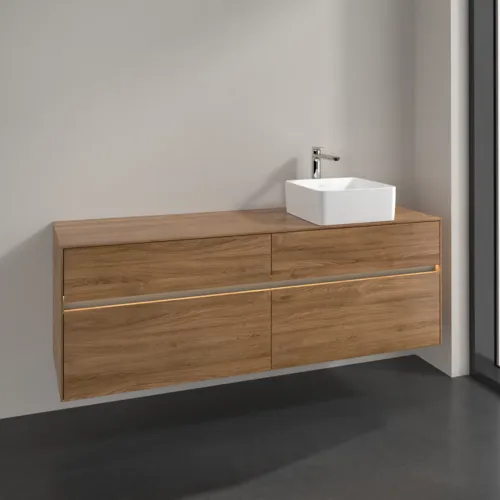 VILLEROY BOCH Toaletní skříňka Collaro, s osvětlením, 4 výsuvy, 1600 x 548 x 500 mm, dub Kansas #C051B0RH, obrázek 2