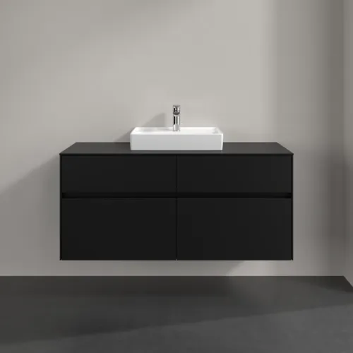 VILLEROY BOCH Toaletní skříňka Collaro, 4 výsuvy, 1200 x 548 x 500 mm, Volcano Black / Volcano Black #C07000VL, obrázek 3