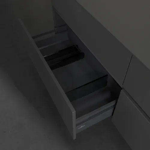 VILLEROY BOCH Toaletní skříňka Collaro, 4 výsuvy, 1600 x 548 x 500 mm, lesklá šedá / lesklá šedá #C05100FP, obrázek 6