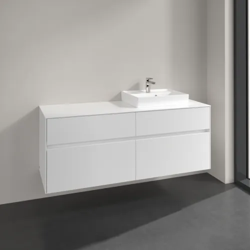 VILLEROY BOCH Toaletní skříňka Collaro, 4 výsuvy, 1400 x 548 x 500 mm, bílá matná / bílá matná #C07500MS, obrázek 2