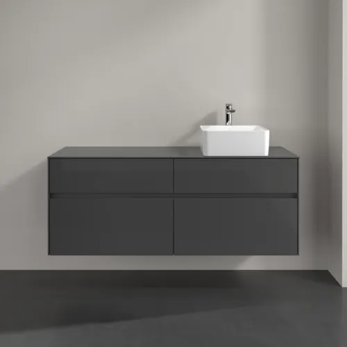 VILLEROY BOCH Toaletní skříňka Collaro, s osvětlením, 4 výsuvy, 1400 x 548 x 500 mm, lesklá šedá / lesklá šedá #C047B0FP, obrázek 3