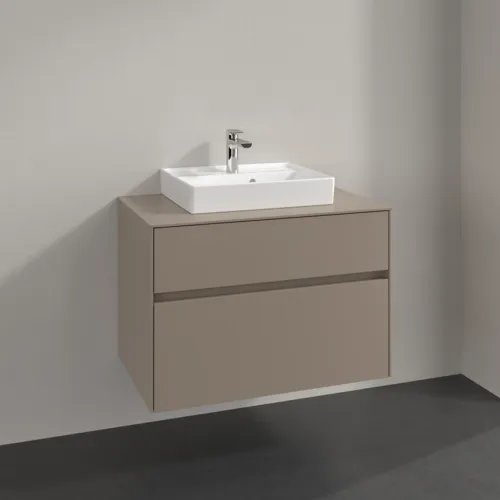 VILLEROY BOCH Toaletní skříňka Collaro, 2 výsuvy, 800 x 548 x 500 mm, taupe / taupe #C06900VM, obrázek 2