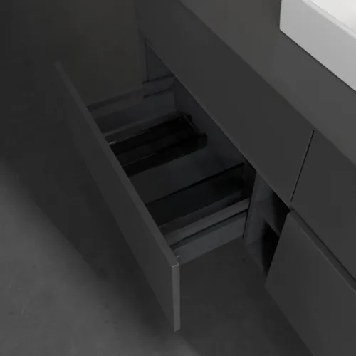 VILLEROY BOCH Toaletní skříňka Collaro, 4 výsuvy, 1400 x 548 x 500 mm, lesklá šedá / lesklá šedá #C07300FP, obrázek 6