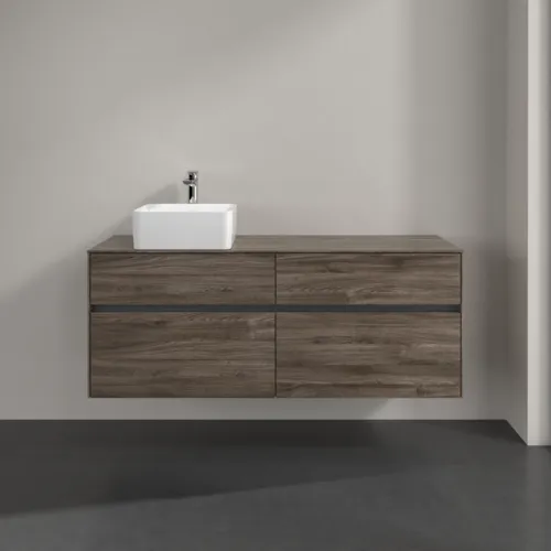 VILLEROY BOCH Toaletní skříňka Collaro, 4 výsuvy, 1400 x 548 x 500 mm, dub kamenný #C04600RK, obrázek 3