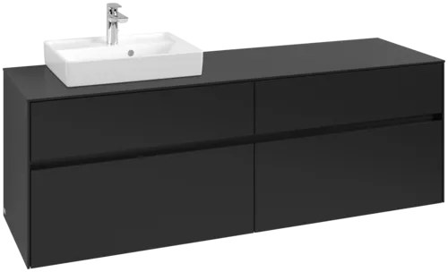 VILLEROY BOCH Toaletní skříňka Collaro, 4 výsuvy, 1600 x 548 x 500 mm, Volcano Black / Volcano Black #C07800VL
