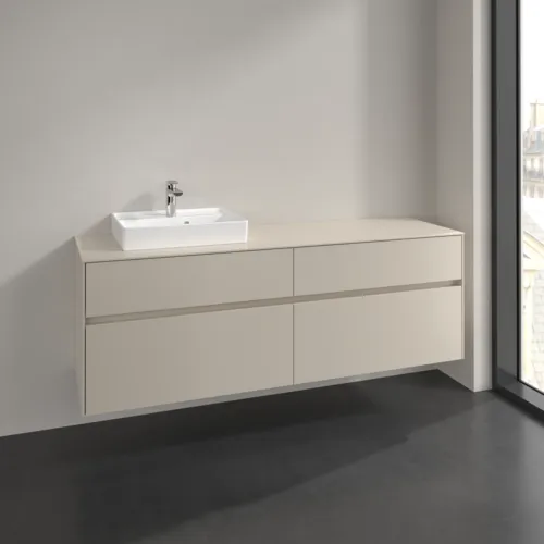 VILLEROY BOCH Toaletní skříňka Collaro, 4 výsuvy, 1600 x 548 x 500 mm, Cashmere Grey / Cashmere Grey #C07800VN, obrázek 2