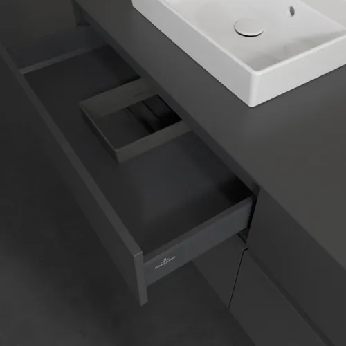 VILLEROY BOCH Toaletní skříňka Collaro, 4 výsuvy, 1600 x 548 x 500 mm, grafitová / grafitová #C07800VR, obrázek 7