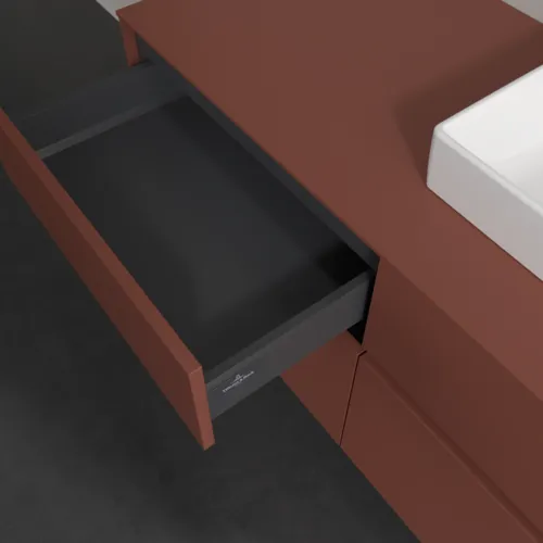 VILLEROY BOCH Toaletní skříňka Collaro, 4 výsuvy, 1200 x 548 x 500 mm, Vínově červená / Vínově červená #C07200AH, obrázek 7