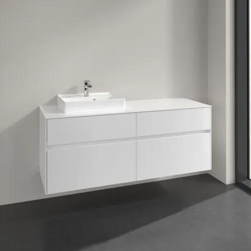 VILLEROY BOCH Toaletní skříňka Collaro, 4 výsuvy, 1400 x 548 x 500 mm, lesklá bílá / lesklá bílá #C07400DH, obrázek 2