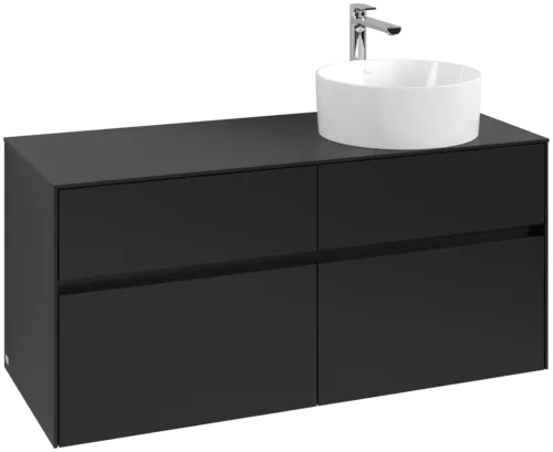 VILLEROY BOCH Toaletní skříňka Collaro, s osvětlením, 4 výsuvy, 1200 x 548 x 500 mm, Volcano Black / Volcano Black #C043B0VL