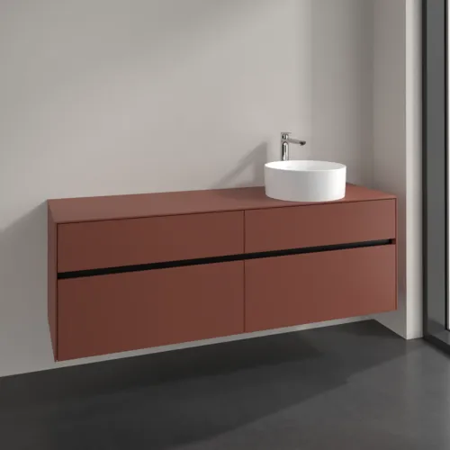 VILLEROY BOCH Toaletní skříňka Collaro, 4 výsuvy, 1600 x 548 x 500 mm, Vínově červená / Vínově červená #C05100AH, obrázek 2