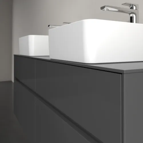 VILLEROY BOCH Toaletní skříňka Collaro, s osvětlením, 4 výsuvy, 1400 x 548 x 500 mm, lesklá šedá / lesklá šedá #C048B0FP, obrázek 6