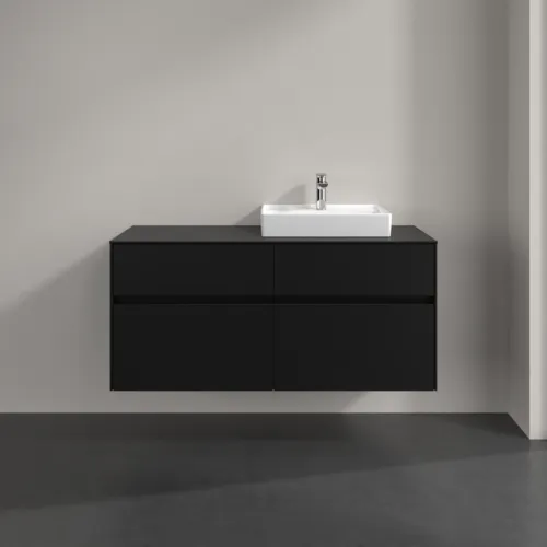 VILLEROY BOCH Toaletní skříňka Collaro, 4 výsuvy, 1200 x 548 x 500 mm, Volcano Black / Volcano Black #C07200VL, obrázek 3