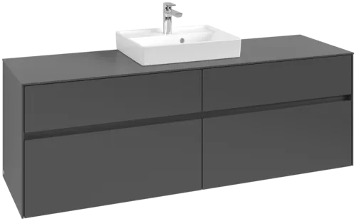 VILLEROY BOCH Toaletní skříňka Collaro, s osvětlením, 4 výsuvy, 1600 x 548 x 500 mm, Grafit / Grafit #C077B0VR