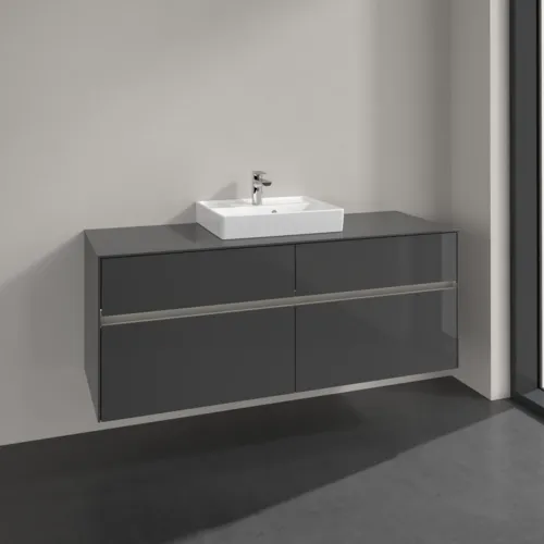 VILLEROY BOCH Toaletní skříňka Collaro, s osvětlením, 4 výsuvy, 1400 x 548 x 500 mm, lesklá šedá / lesklá šedá #C073B0FP, obrázek 2