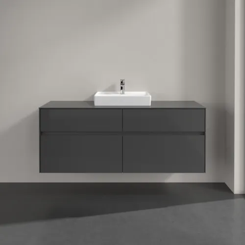 VILLEROY BOCH Toaletní skříňka Collaro, s osvětlením, 4 výsuvy, 1400 x 548 x 500 mm, lesklá šedá / lesklá šedá #C073B0FP, obrázek 3