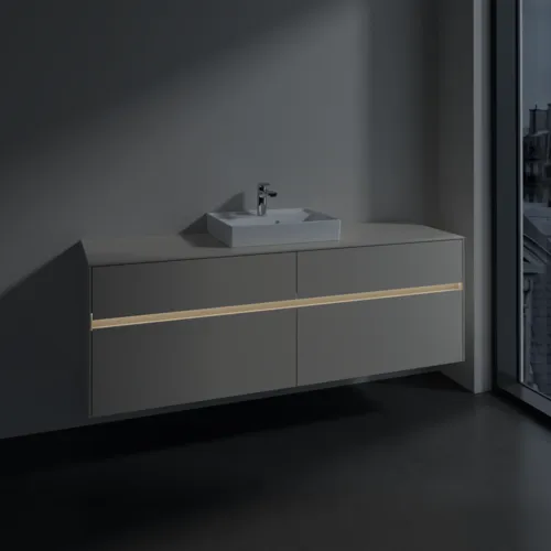 VILLEROY BOCH Toaletní skříňka Collaro, s osvětlením, 4 výsuvy, 1600 x 548 x 500 mm, Cashmere Grey / Cashmere Grey #C077B0VN, obrázek 5