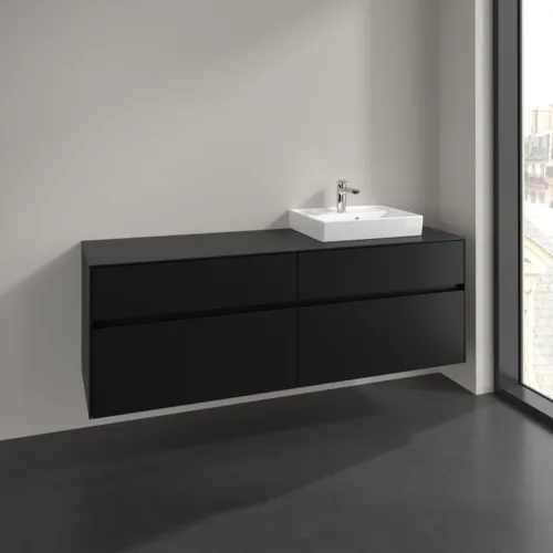 VILLEROY BOCH Toaletní skříňka Collaro, 4 výsuvy, 1600 x 548 x 500 mm, Volcano Black / Volcano Black #C07900VL, obrázek 2