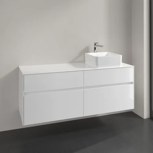 VILLEROY BOCH Toaletní skříňka Collaro, 4 výsuvy, 1400 x 548 x 500 mm, lesklá bílá / lesklá bílá #C04700DH, obrázek 2