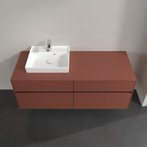 VILLEROY BOCH Toaletní skříňka Collaro, 4 výsuvy, 1400 x 548 x 500 mm, Vínově červená / Vínově červená #C07400AH, obrázek 4