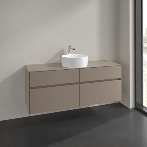 VILLEROY BOCH Toaletní skříňka Collaro, 4 výsuvy, 1400 x 548 x 500 mm, taupe / taupe #C04500VM, obrázek 2